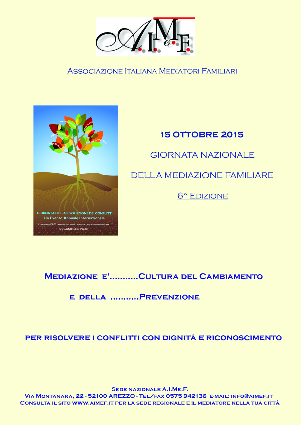 Giornata della Mediazione Familiare. Un punto d'incontro a Vicchio