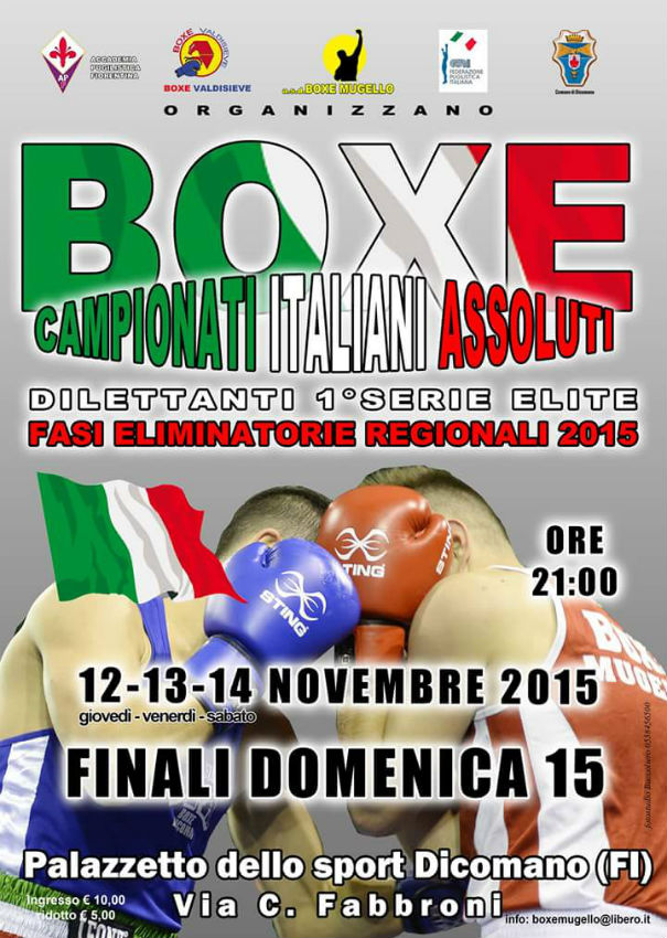 Pugilato a Dicomano. Eliminatorie regionali prima serie Elite