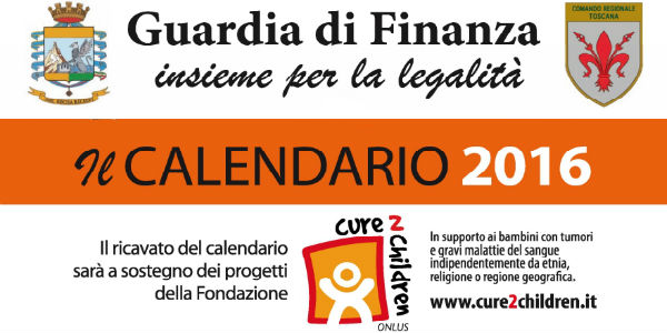 Un calendario per “Cure2Children”. Dalla Guardia di Finanza
