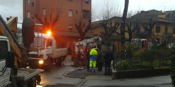 Dicomano, albero su auto. Vento forte in tutto il Mugello