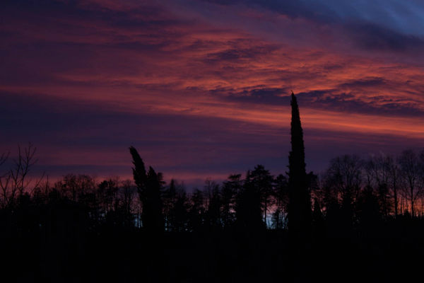 Tramonto di fuoco a Grezzano. Foto del giorno