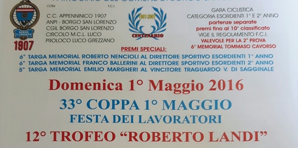 Domenica a Luco la Coppa 1° maggio. Info