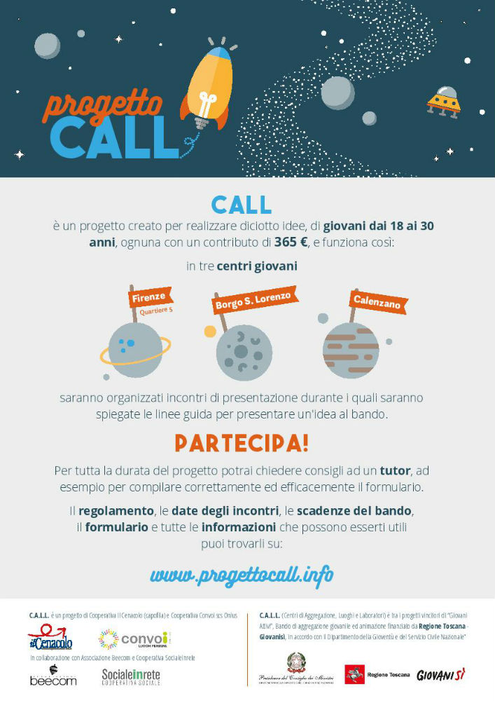 Progetto CALL. Incontri dedicati ai giovani dai 18 ai 30 anni