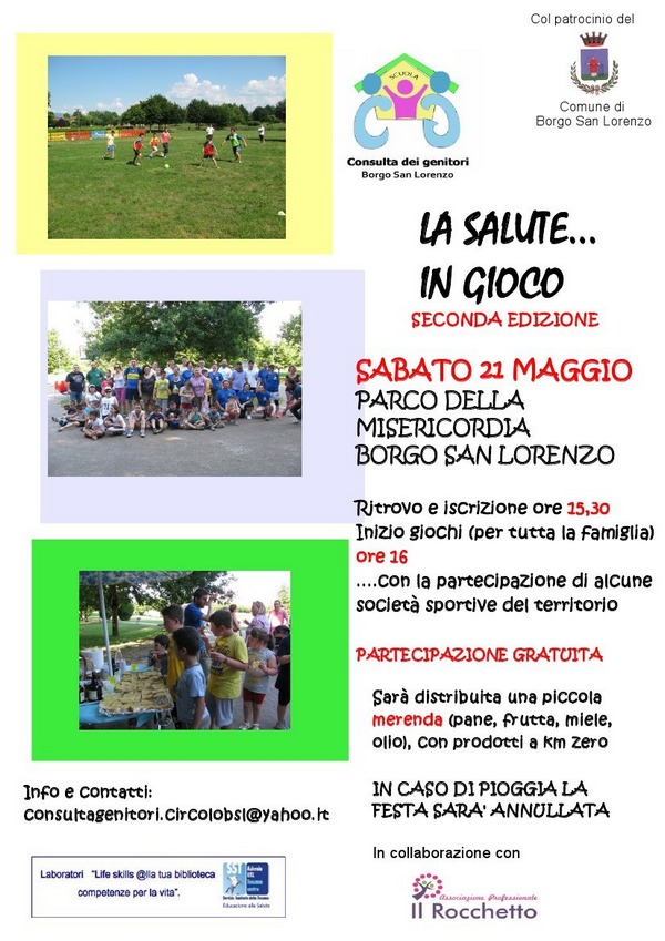 Sabato la Salute è... in gioco. Al Parco della Misericordia, info