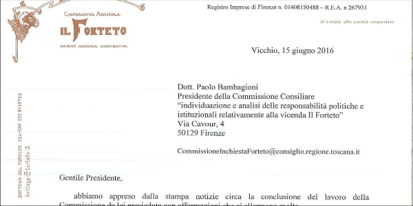 Forteto, la Cooperativa scrive alla commissione. La lettera su Ok!Mugello
