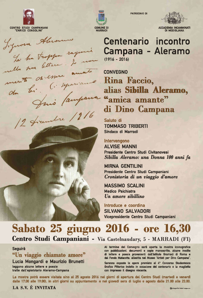 Marradi. Sibilla Aleramo “amica amante “di Dino Campana