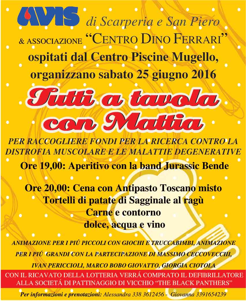 Avis Scarperia. Cena contro le malattie degenerative