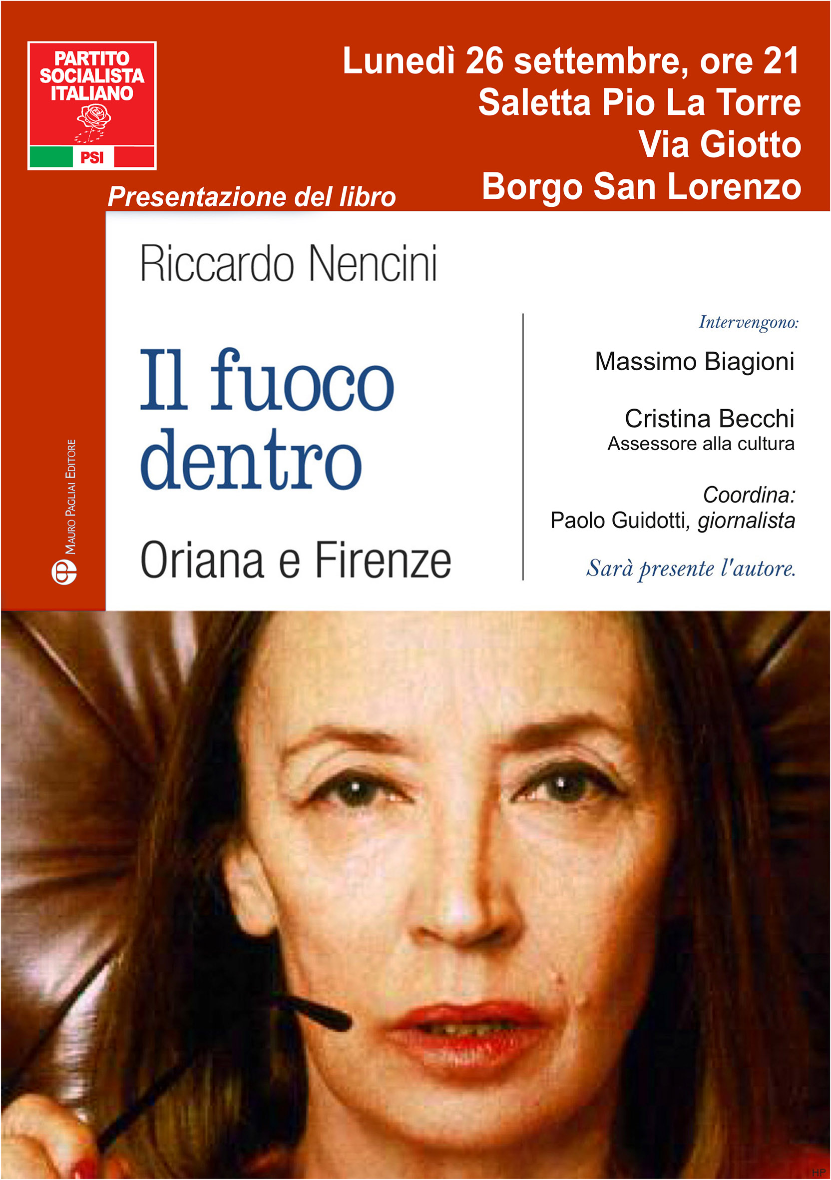 Eventi e ricordo in onore della grande scrittrice Oriana Fallaci