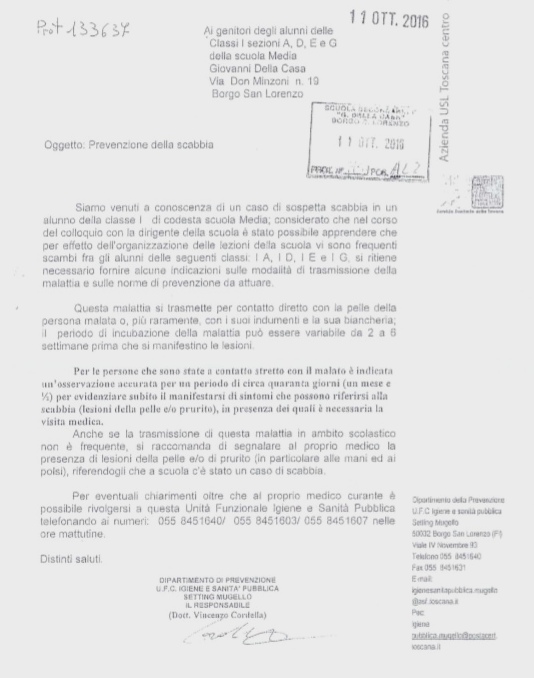 Scabbia alle medie di Borgo? 'Attenzione' per quattro classi