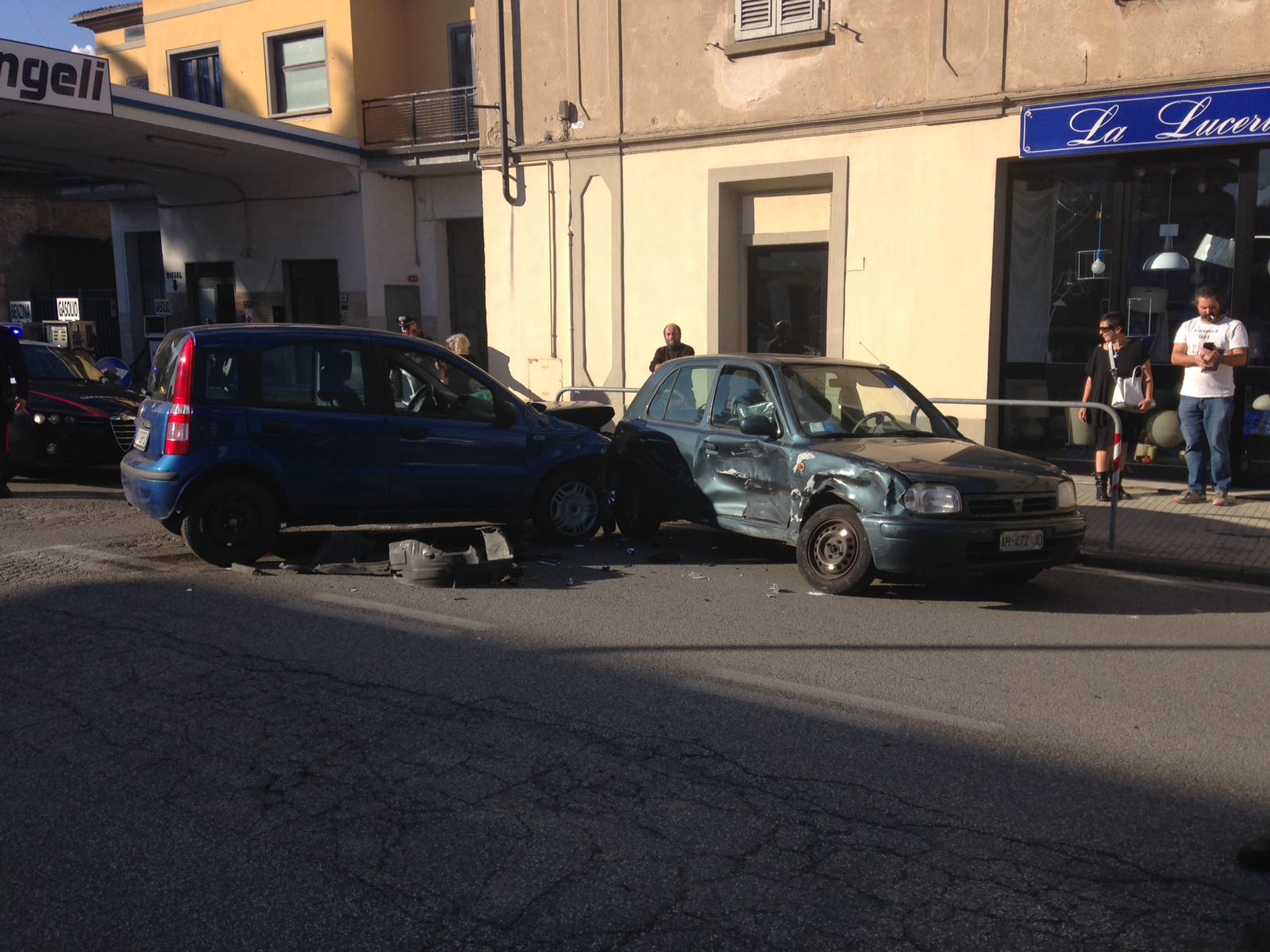 'Buca' lo stop. Incidente al Ponte Rosso, la foto
