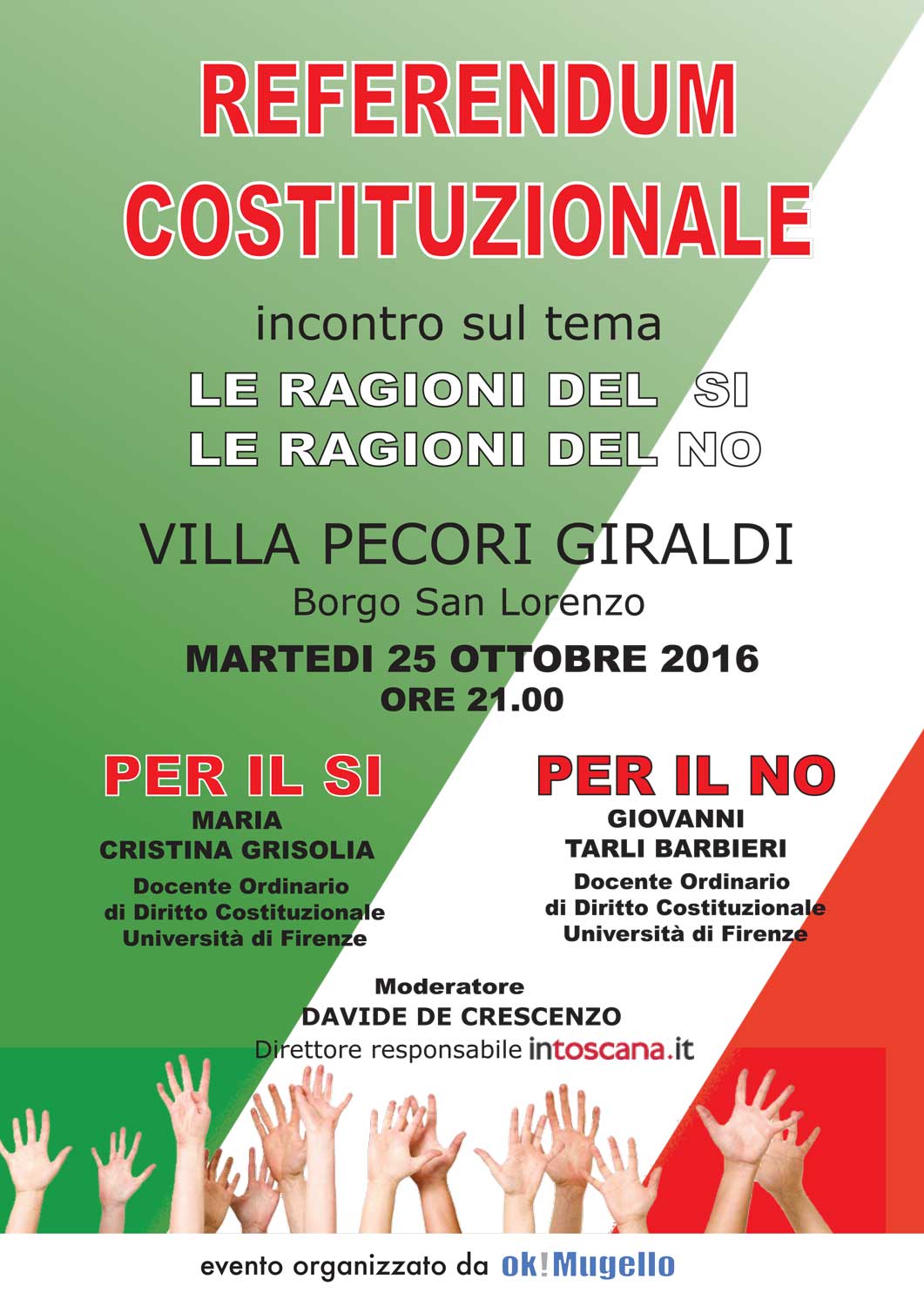 Referendum. Le ragioni del SI e le ragioni del NO a Villa Pecori