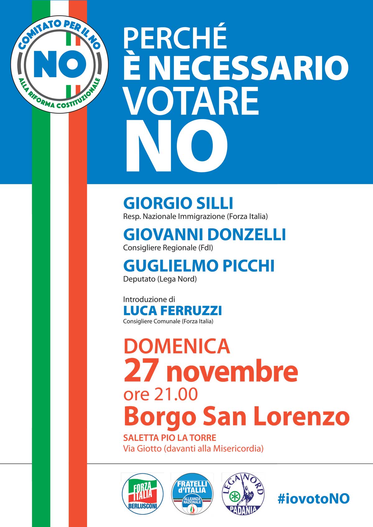 Referendum. Il centro destra unito per il NO a Borgo