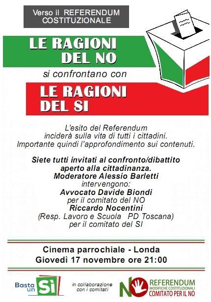 SI o NO. Confronto sul Referendum a Londa