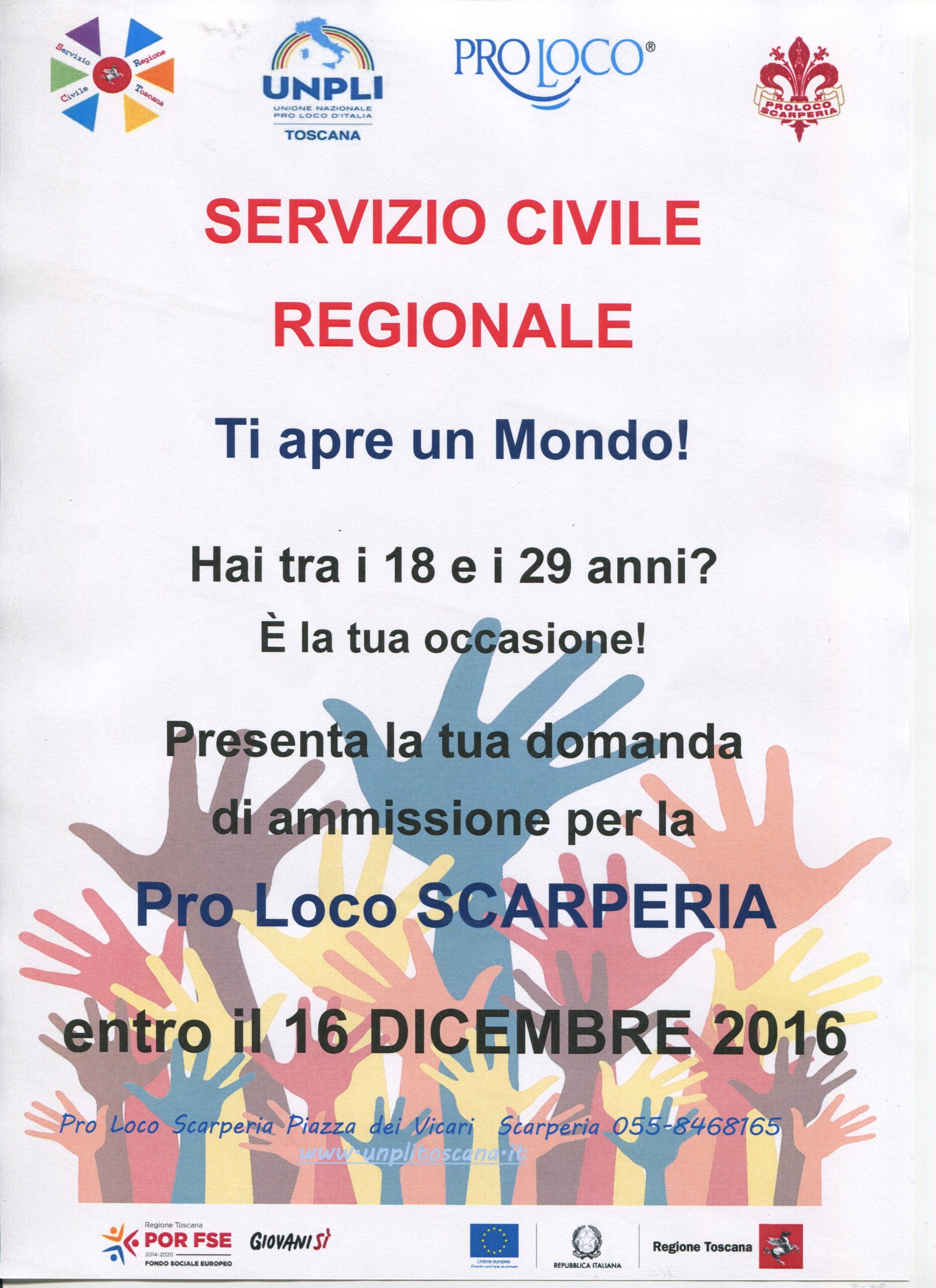 Il Servizio Civile impegna anche la Pro Loco di Scarperia. Info