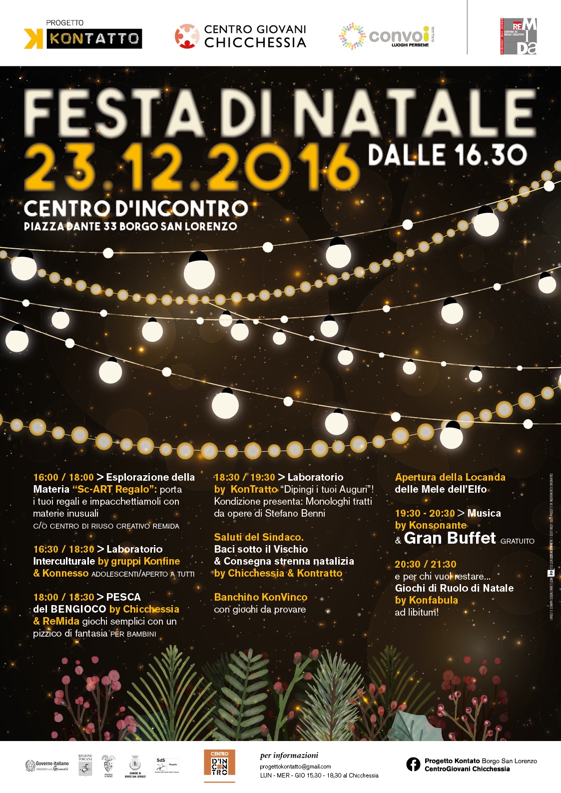 Progetto Kontatto. Festa di Natale con laboratori e soprese