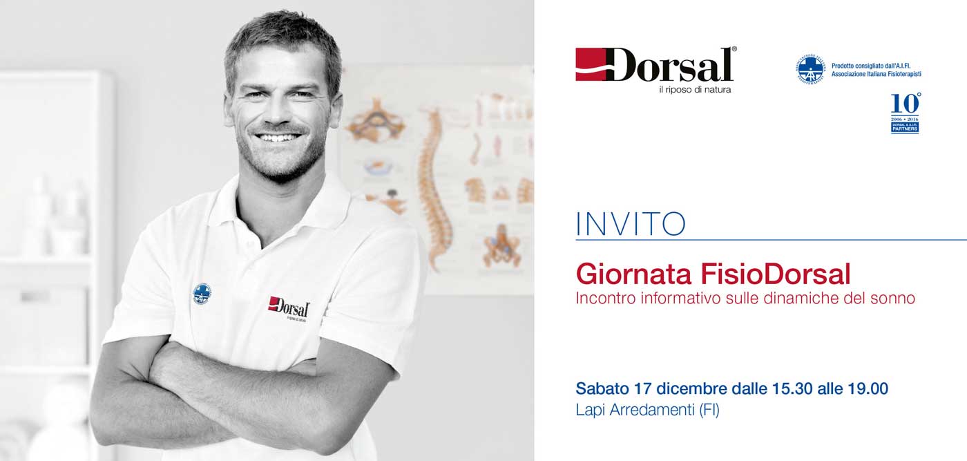 Vuoi scoprire i segreti per il dormire sano? Giornata FisioDorsal da Lapi Arredamenti