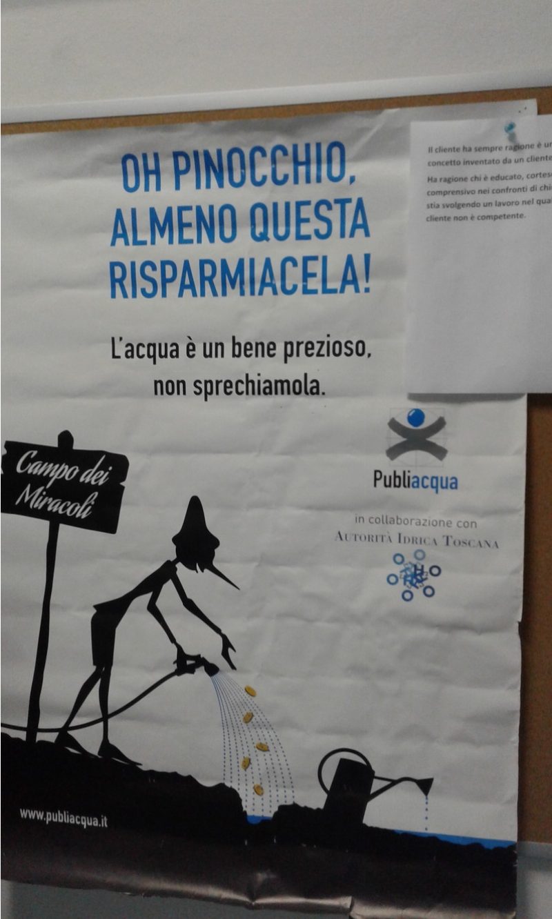 Quel contatore rotto a Vicchio, da ieri. E il ghiaccio è sulla strada