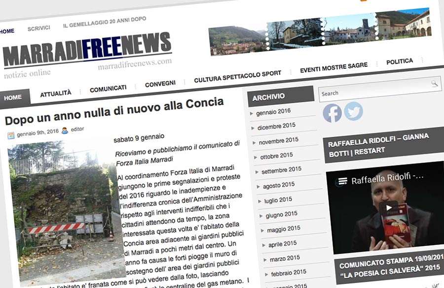 Marradi Free News. Nota riassuntiva del 2016