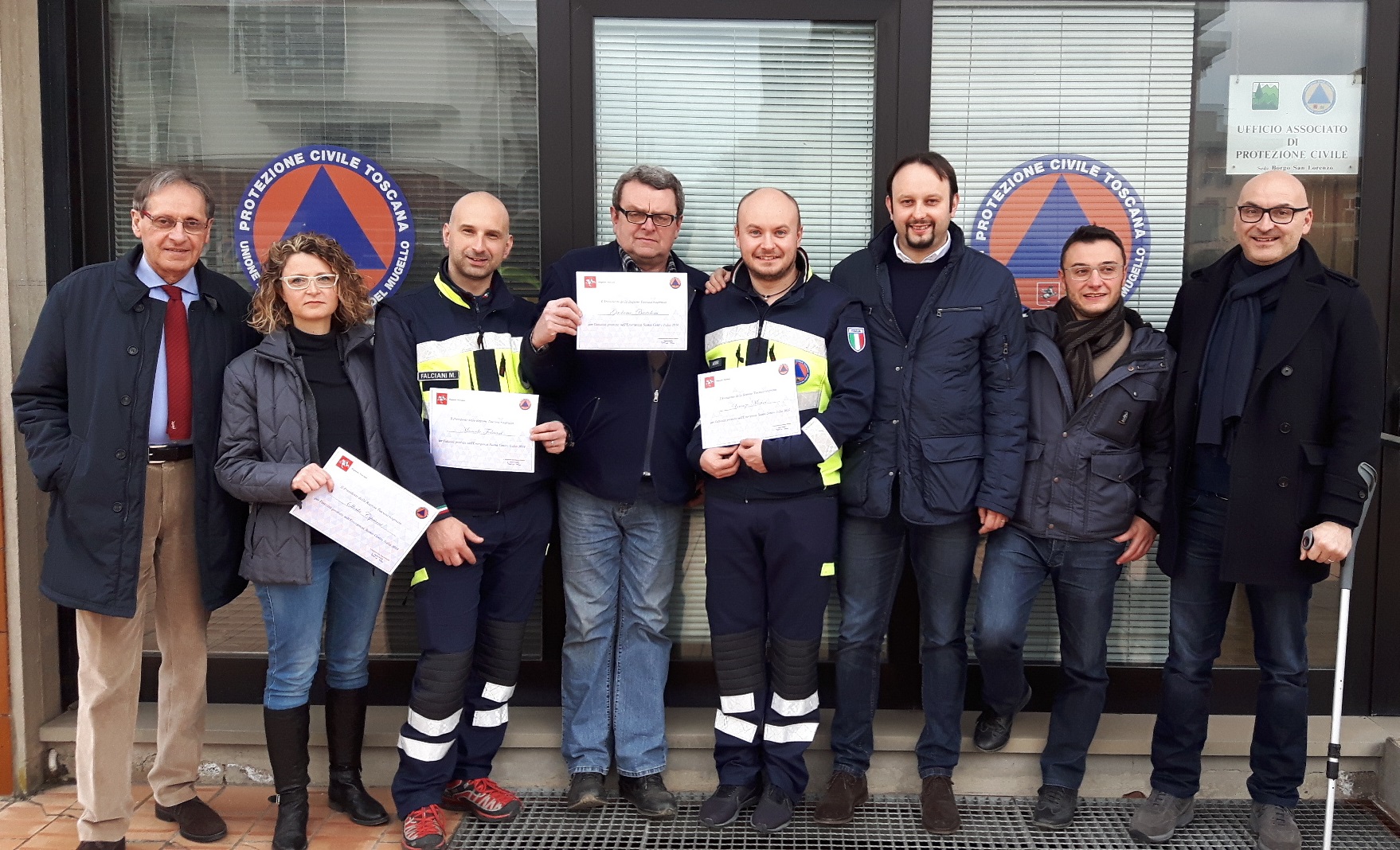 Protezione civile, consegna dei riconoscimenti al Mugello in centrale operativa