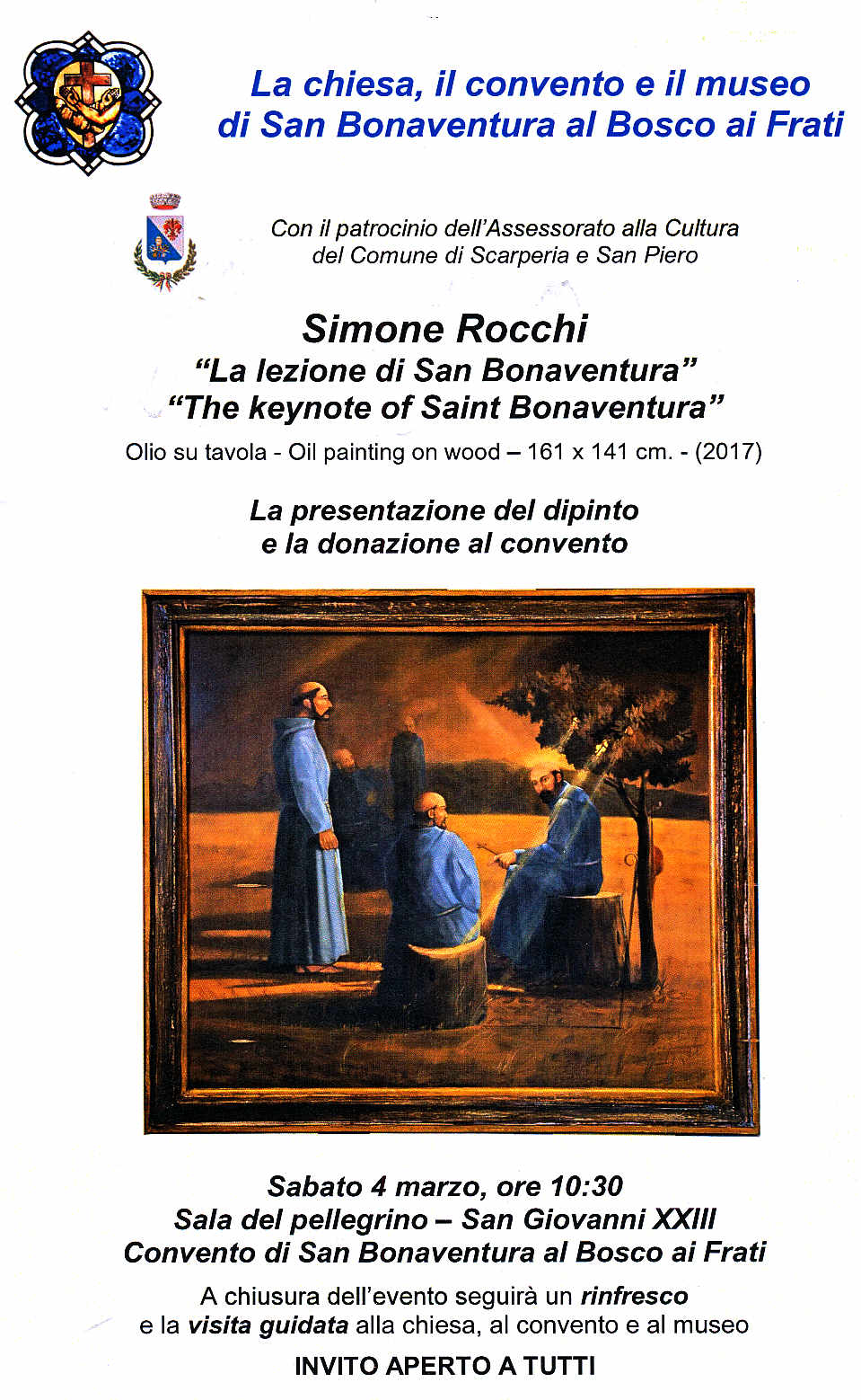 Presentazione e donazione del dipinto “La lezione di San Bonaventura”