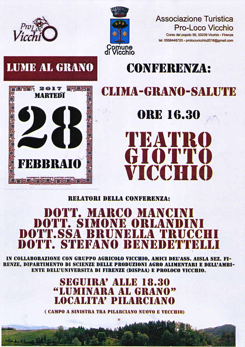 Convegno a Vicchio su clima, grano, salute