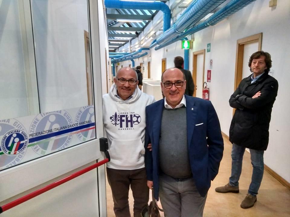 Ingresso ufficiale nella sede della Federazione di pallamano a Roma (FIGH) di Pasquale Loria e Giovanni Sorrenti - Roma Lun 13.03.2017
