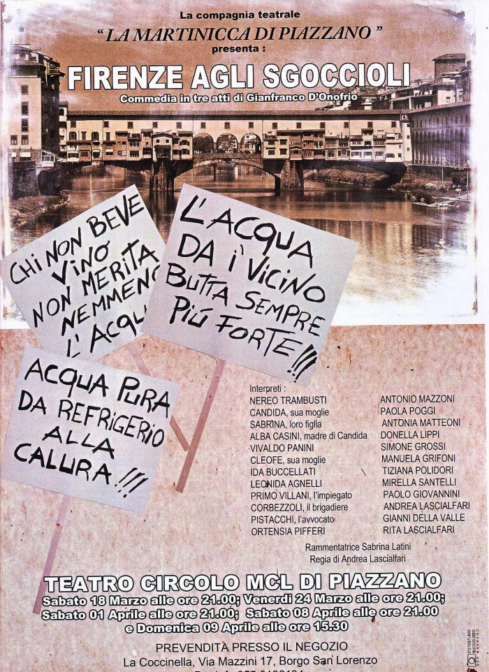 Commedia a Piazzano: 'Firenze agli sgoccioli'