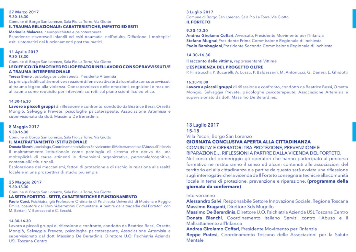 Forteto. Artemisia avvia un corso sulla violenza, a Borgo