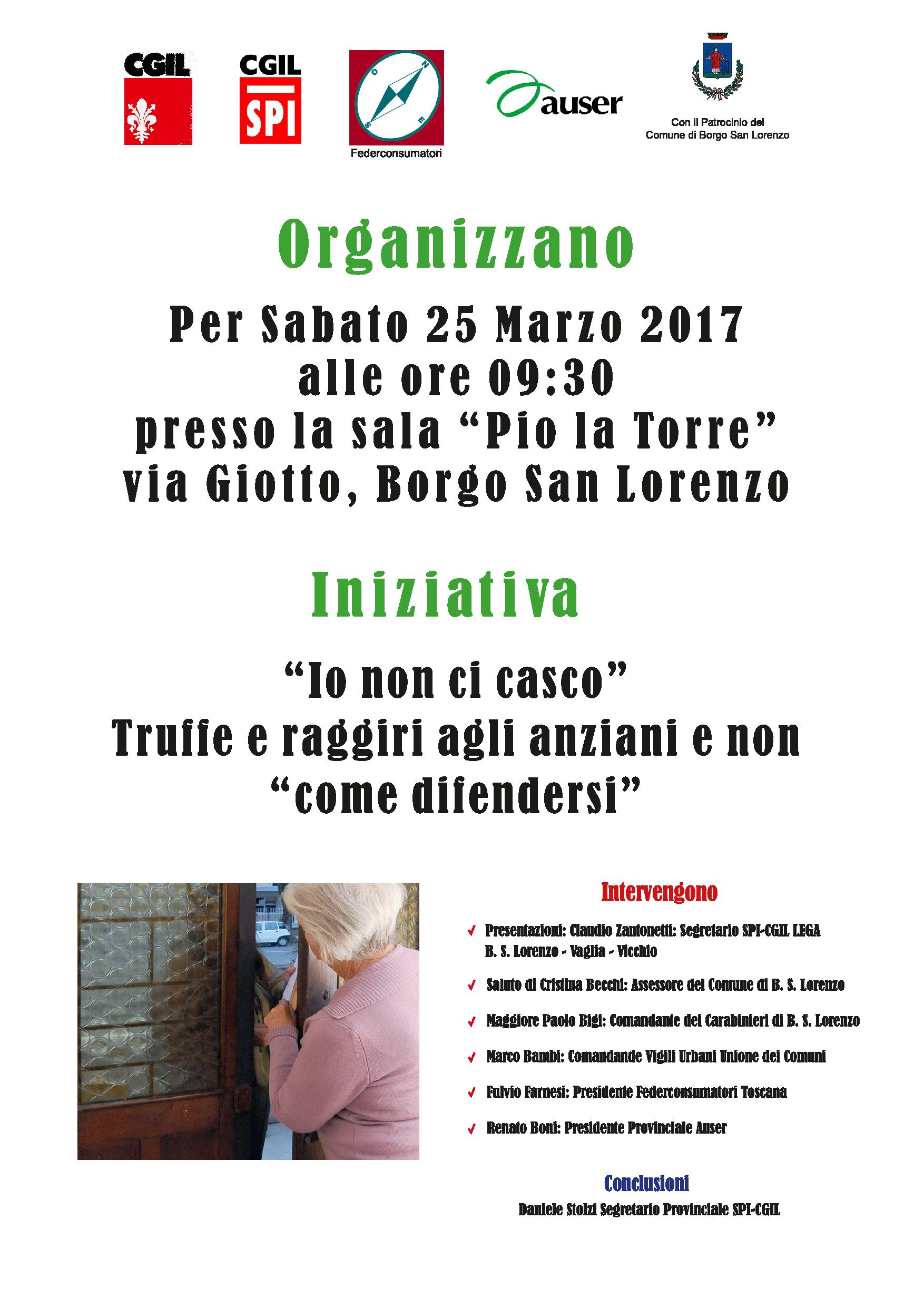 Io non ci casco. Incontro a Borgo sulle truffe ad anziani e non
