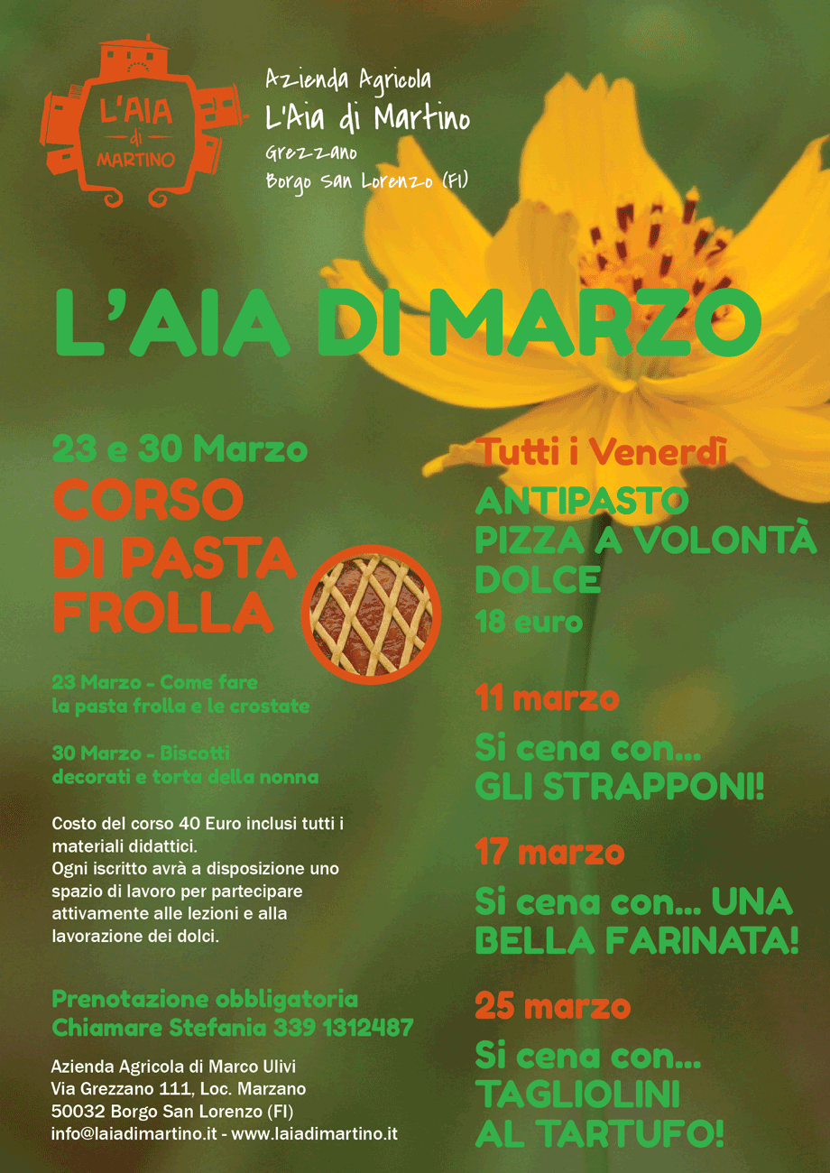 L'Aia di Marzo. Imparare a fare la pastafrolla ed altre squisitezze