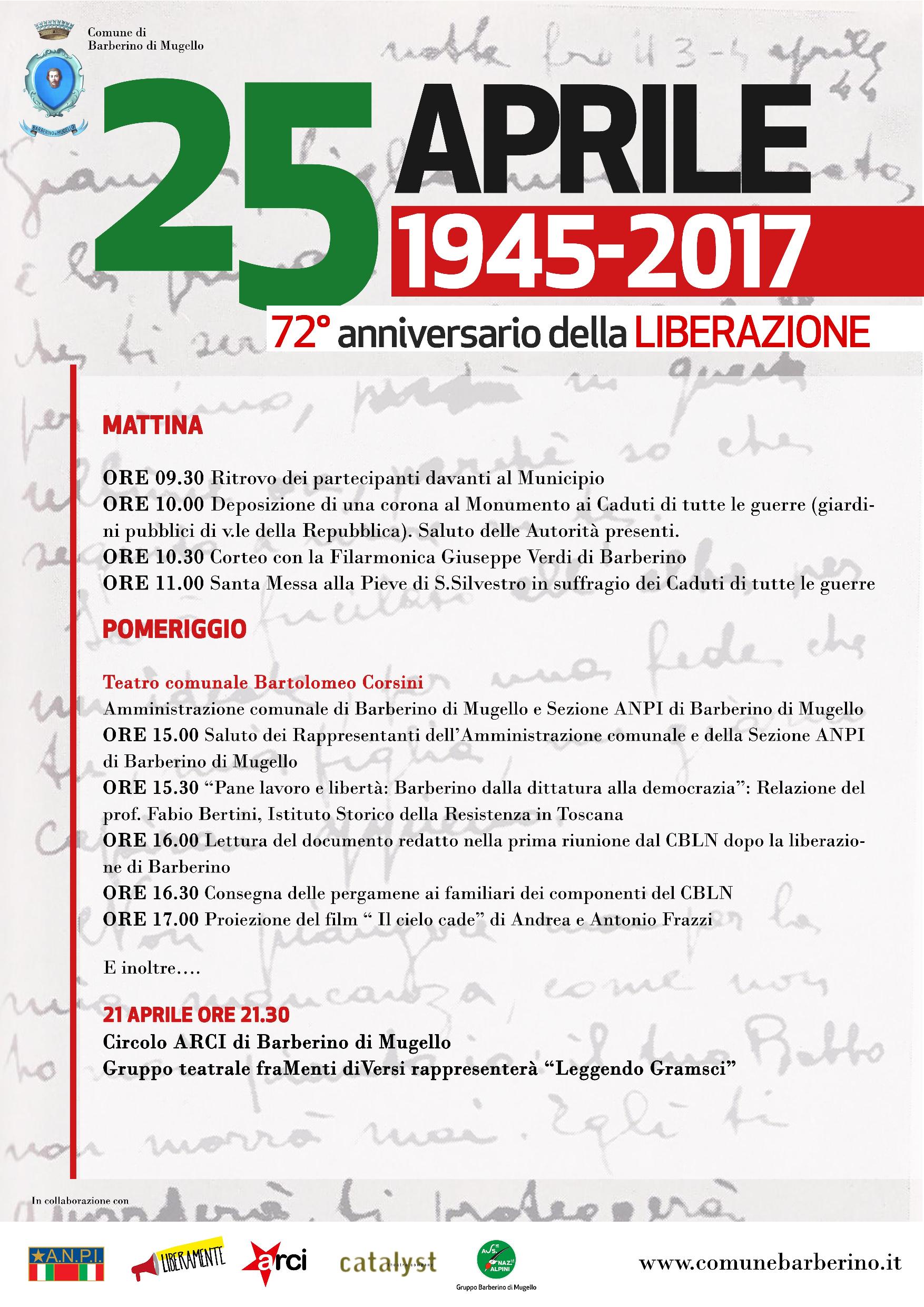 Anche Barberino celebra il 25 Aprile. Tutte le iniziative