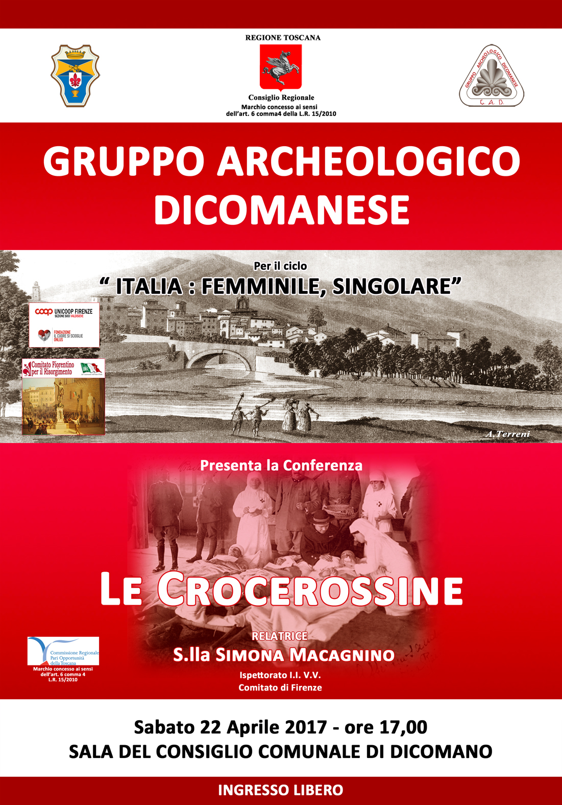 Italia: Femminile, Singolare. Conferenza sulle Crocerossine a Dicomano