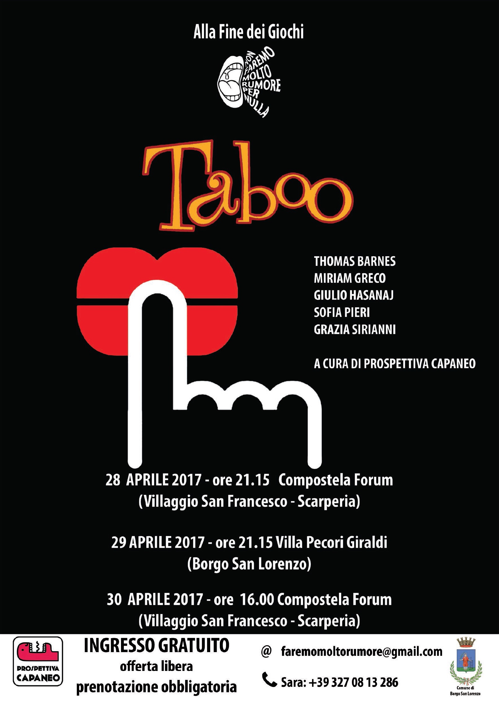 Taboo. Ragazzi mugellani sul palco a Villa Pecori