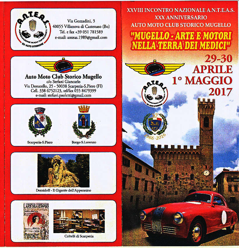 Arte e motori nella terra dei Medici. Anniversario dell’Auto Moto Club del Mugello