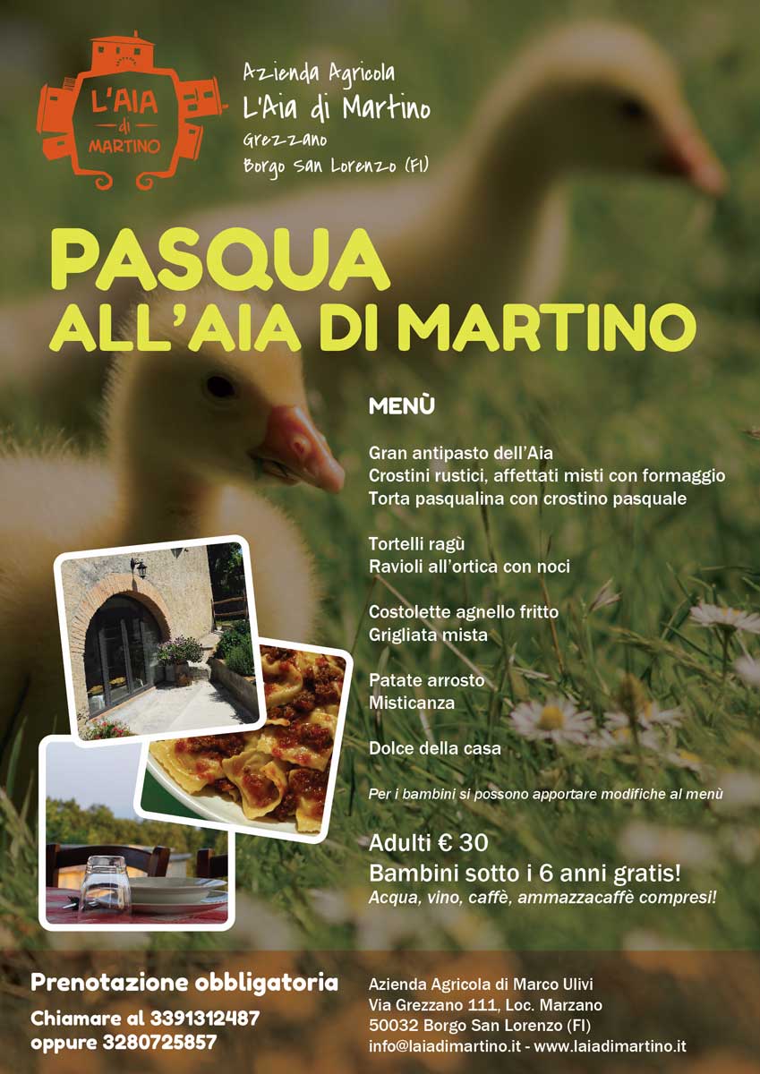 Pasqua all'Aia di Martino. Buona cucina e ambiente familiare