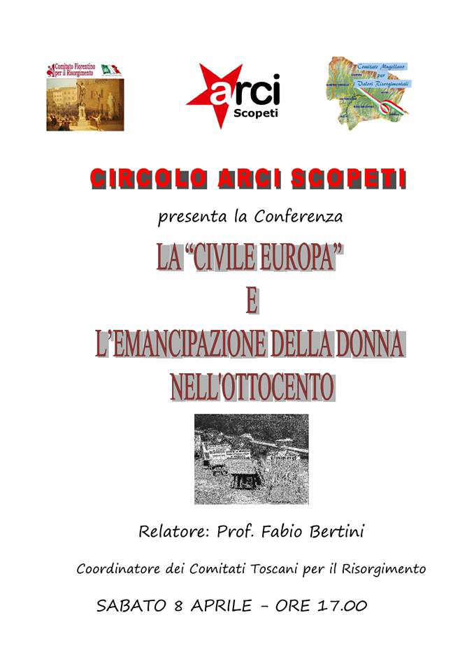 La Civile Europa e l’emancipazione della donna nell’800. Conferenza a Rufina