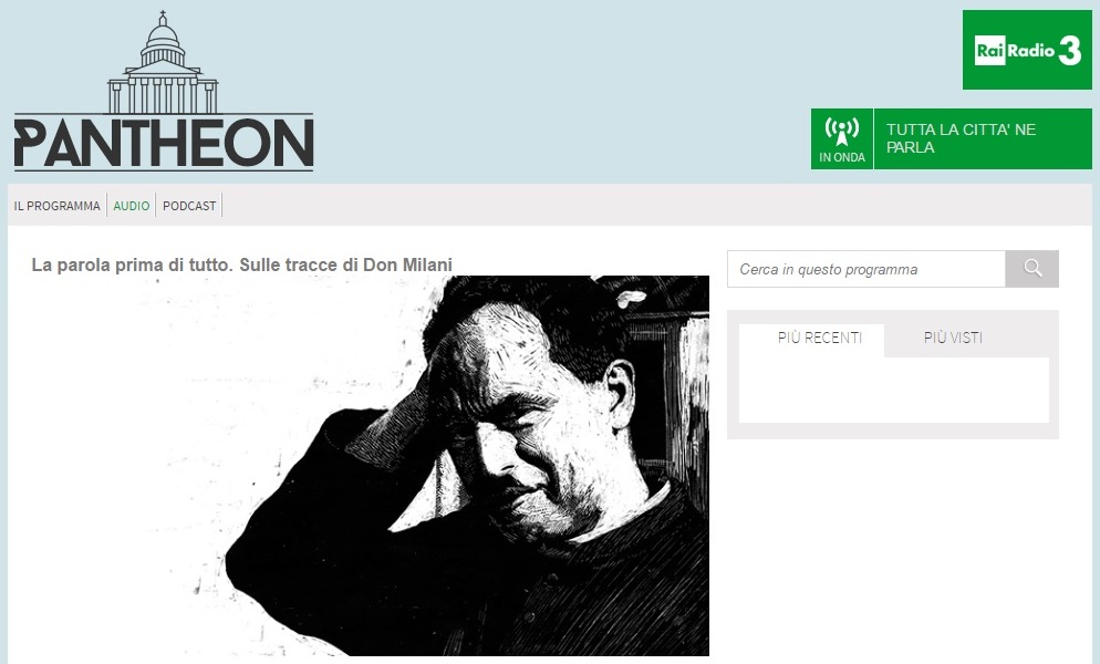 Radio 3 dedica 8 puntate a Don Milani e a Barbiana, con Pantheon