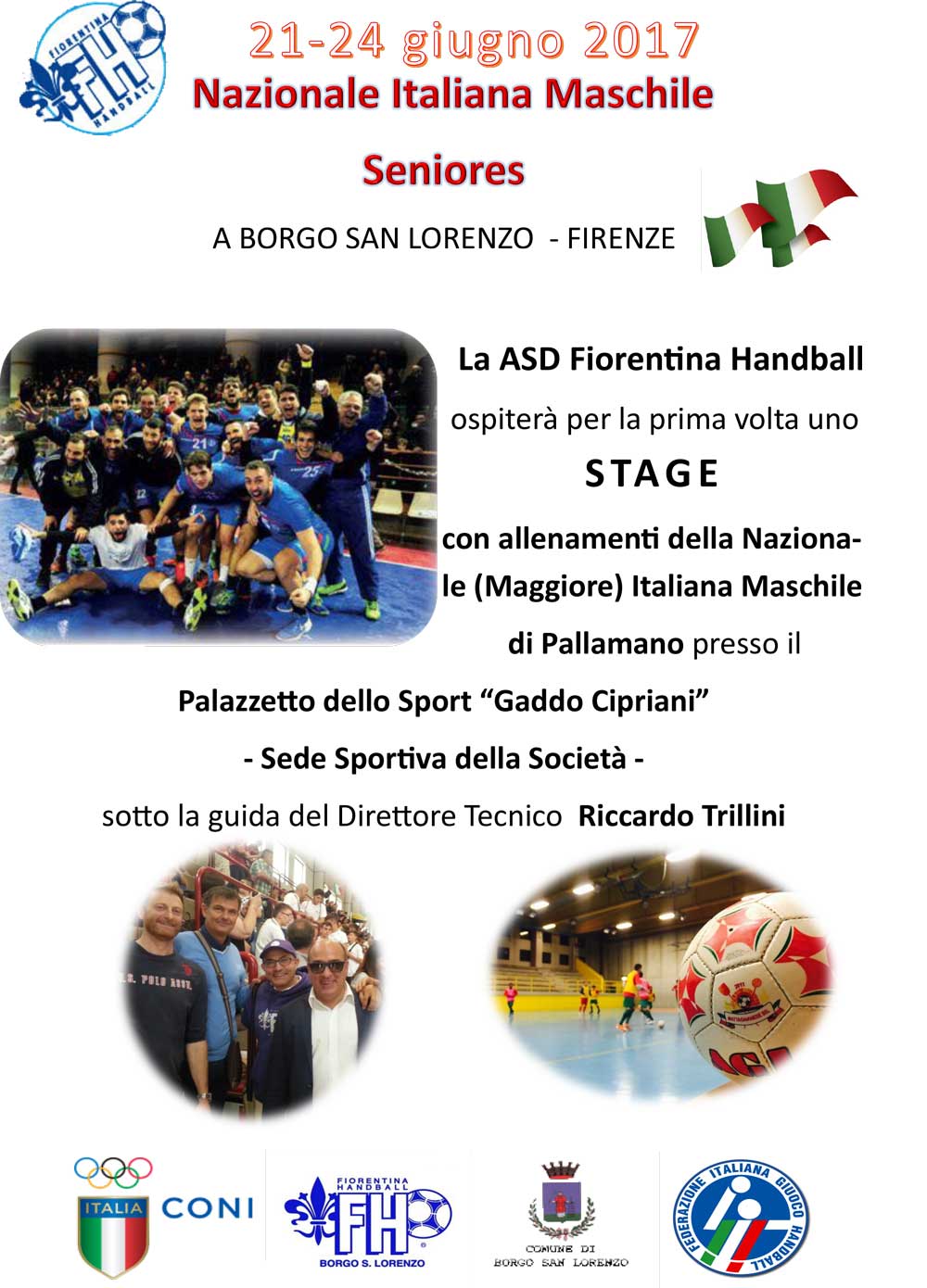 Gli azzurri della Pallamano in allenamento a Borgo