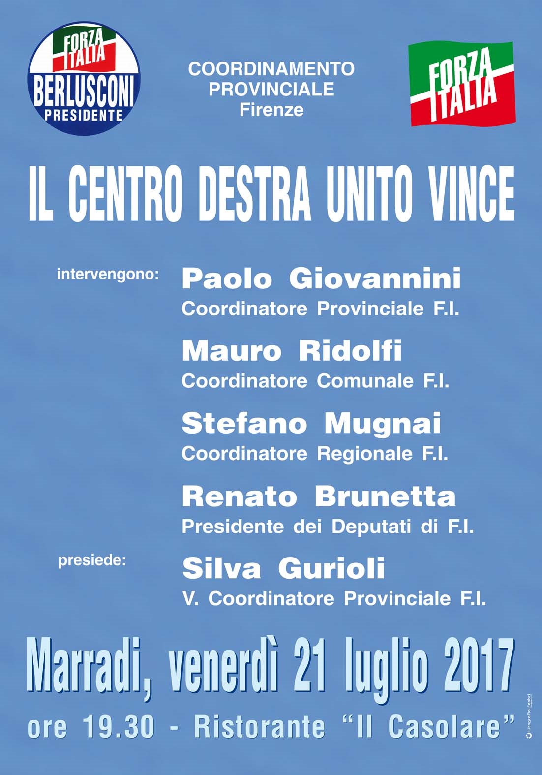 Forza Italia prepara la Convention di Marradi con Brunetta e Mugnai