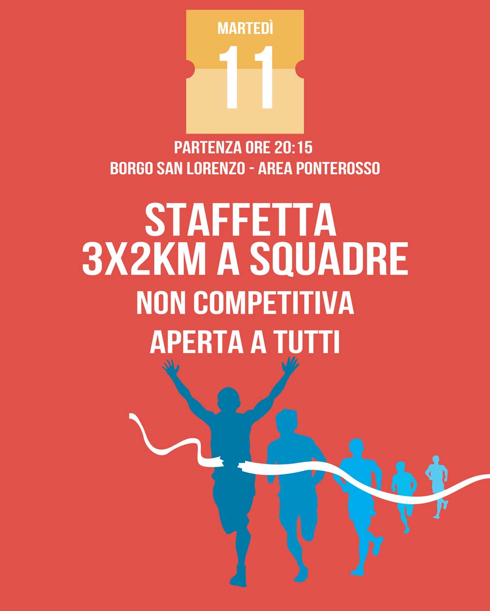 Vuoi correre? Partecipa alla staffetta a squadre non competitiva