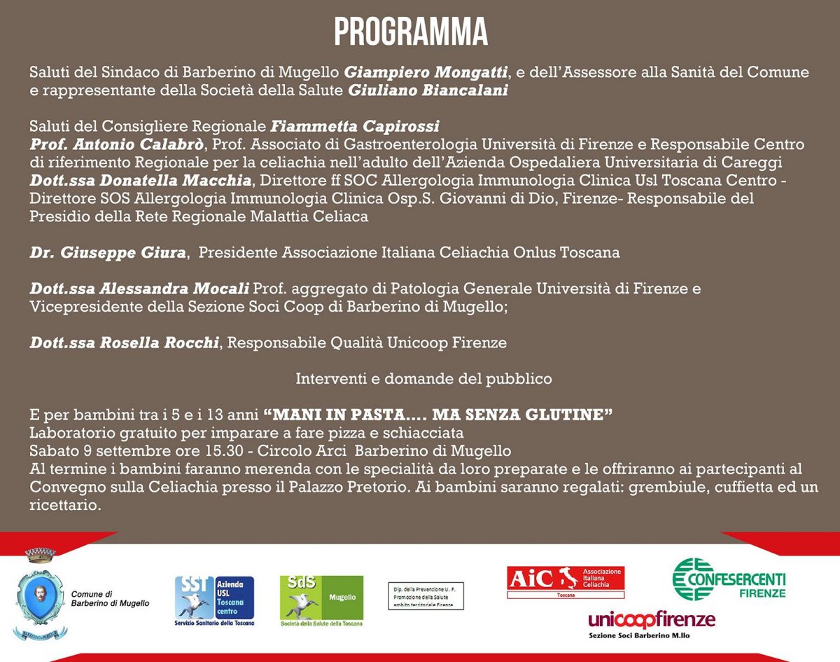 Giornata di formazione e informazione sulla celiachia