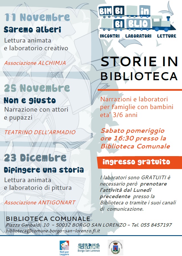 Bimbi in Biblio. Gli eventi a partire dall'11 di Novembre