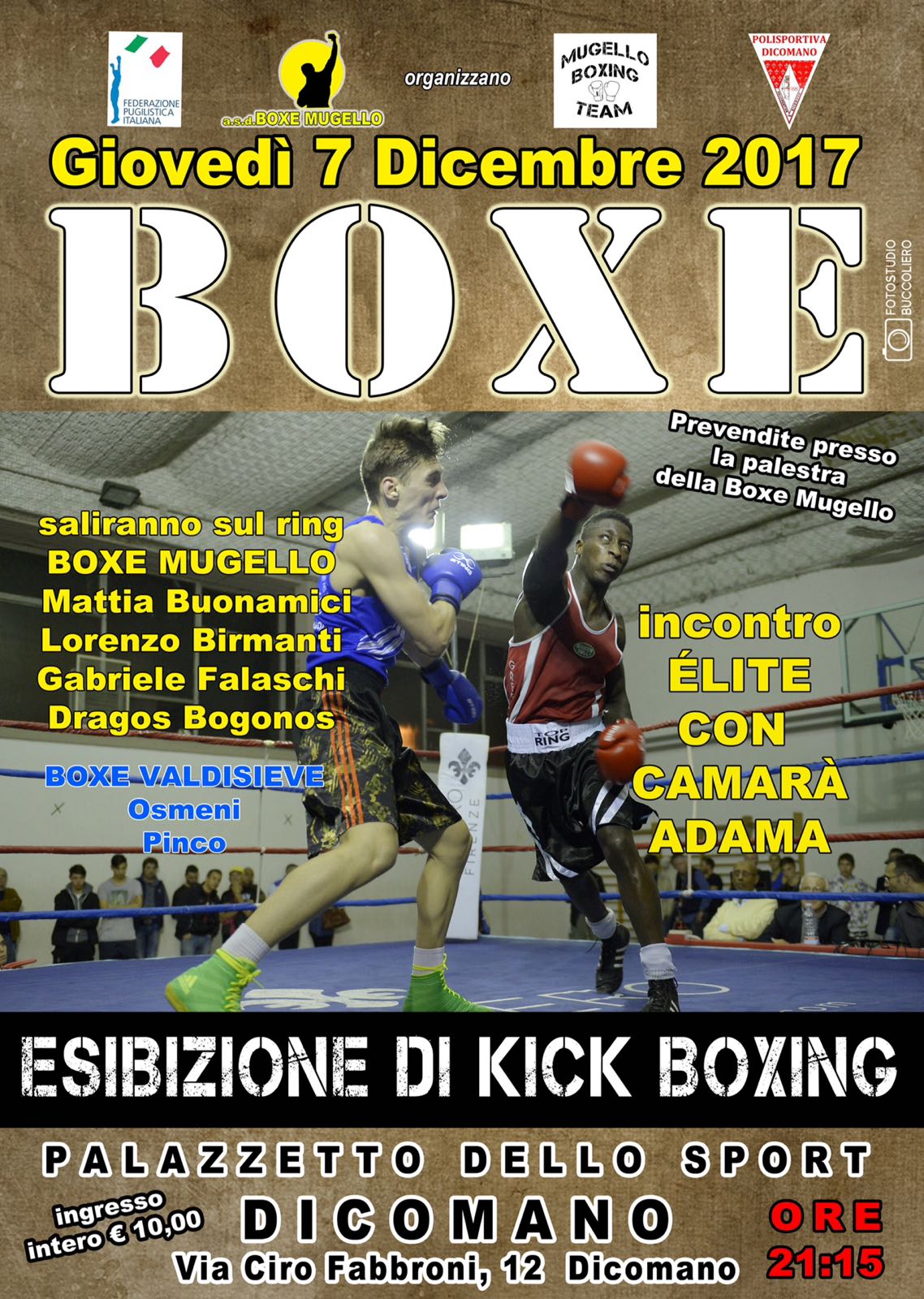 Boxe Mugello Dicomano 7 dicembre 2017