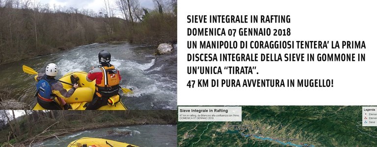 Domenica 7 Gennaio in gommone sulla Sieve per battere il record