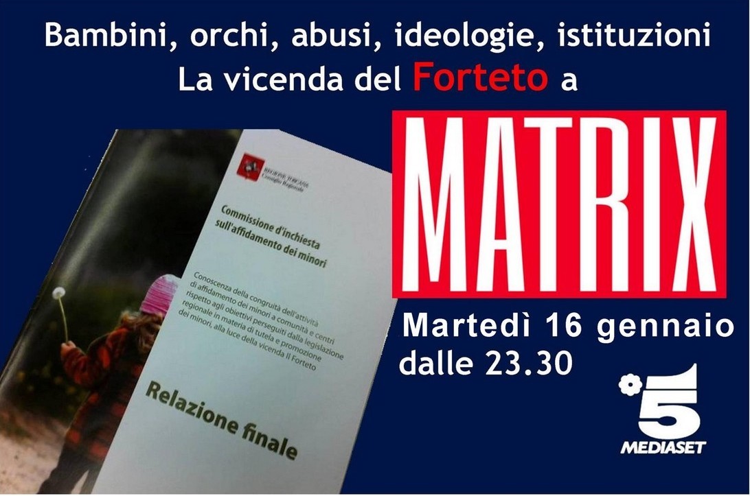Martedì sera Il Forteto a Matrix, su Canale 5