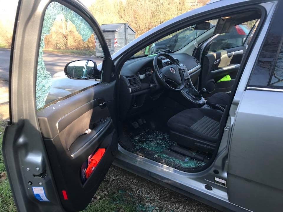 vetro rotto ciclabile