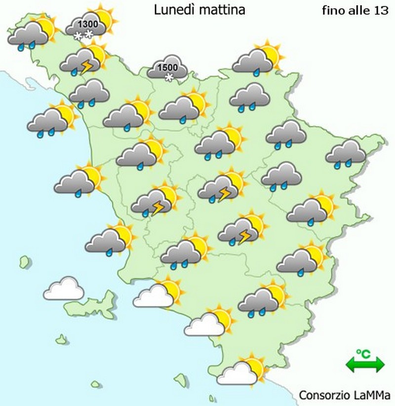Meteo Mugello. Le previsioni del lunedì
