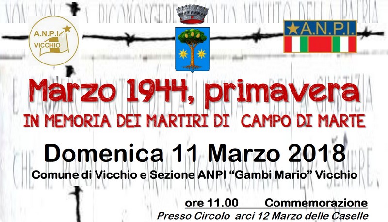 Domenica 11 Vicchio ricorda i Martiri di Campo di Marte. Pranzo e spettacolo