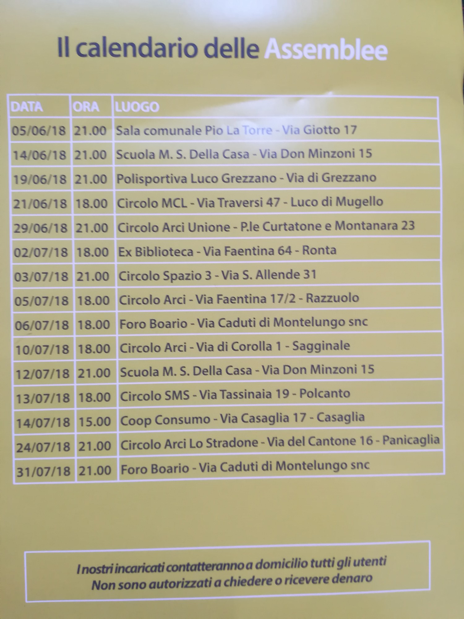 Arriva il Porta a Porta. Date e orari delle assemblee a Borgo e frazioni