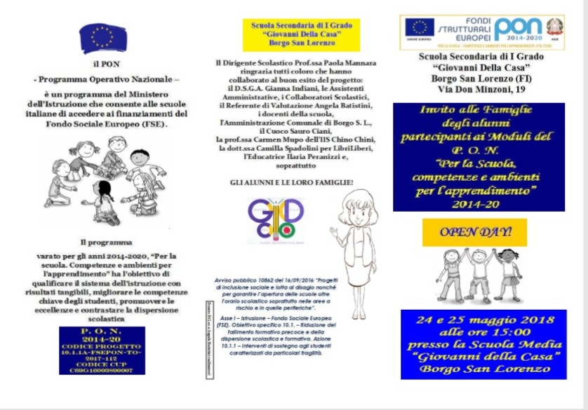 Borgo. 24 e 25 maggio Open Day a scuola: Nuove opportunità dall'Europa